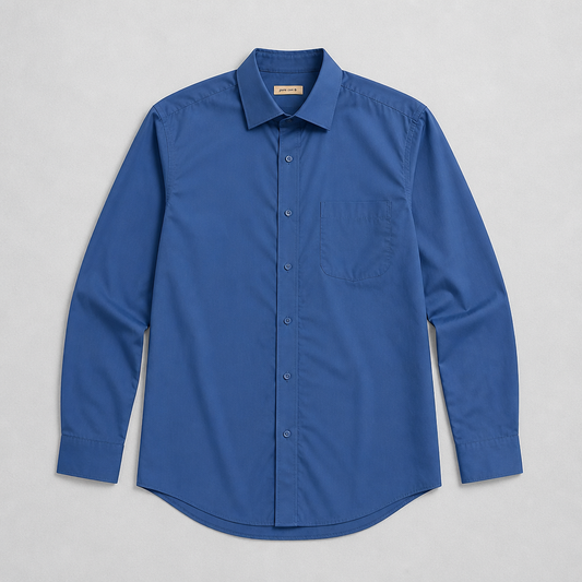 Chemise Pierre Cardin bleu roi manches longues col classique homme taille L – Mode Seconde
