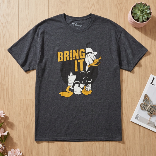 T-shirt Disney Donald Duck « Bring It » Gris Anthracite – Taille 2X (XXL)