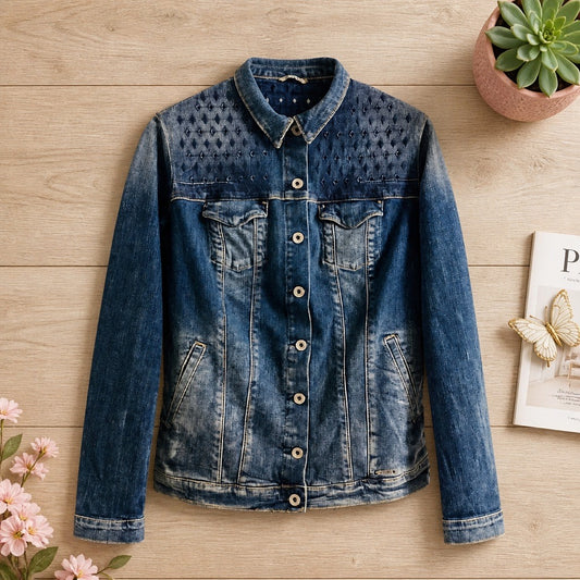👖 Veste en Jeans Guess Femme - Bleu - Taille L