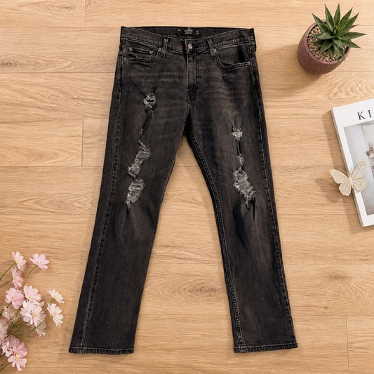 Jeans Hollister Troués Gris - Taille W32L30