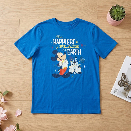 T-shirt Disney Parks « 65 Years of Magic » Disneyland Bleu à Poche – Taille XL
