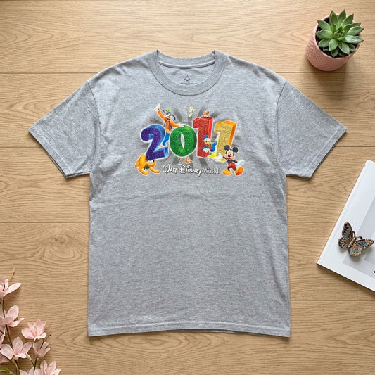 T-shirt Walt Disney World 2017 Gris Chiné by Hanes – Taille XL | Seconde Main