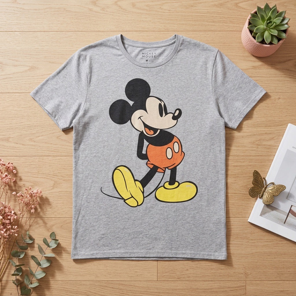T-shirt Disney Mickey Mouse Gris Chiné – Taille M | Seconde Main