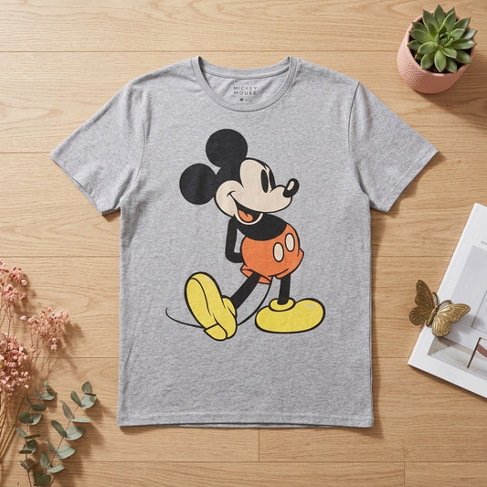 T-shirt Disney Mickey Mouse Gris Chiné – Taille M | Seconde Main