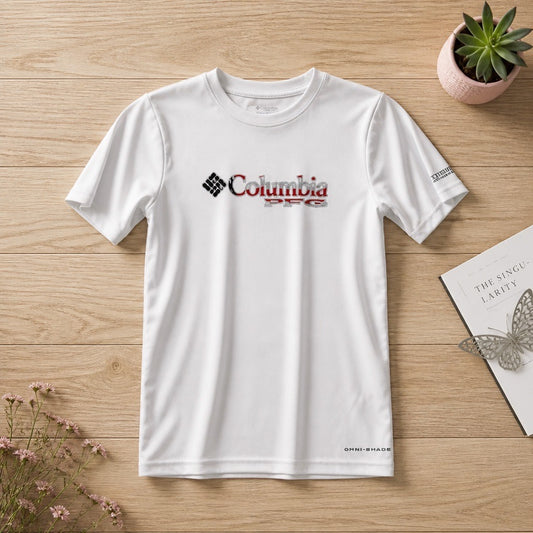 T-shirt Columbia PFG Bambina Omni-Shade - Bianco Sporco - Taglia 10A