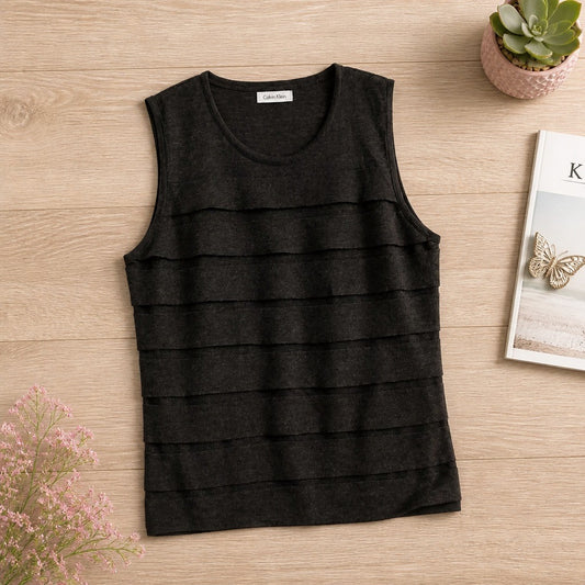 Calvin Klein Women's Sweat Tank Top - Sleeveless - Wool/Acrylic - M