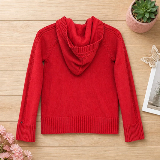 💖 Sweat à Capuche Tommy Hilfiger Femme Câble - Fuchsia - Taille L/G