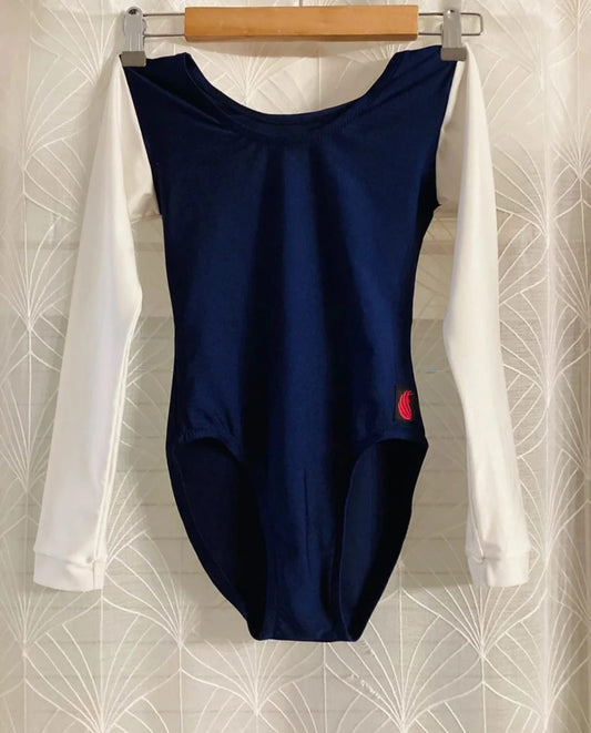Justaucorps de Gymnastique Fille 14A - Marine & Crème