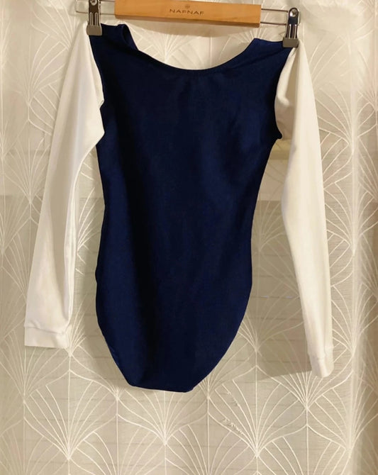 Justaucorps de Gymnastique Fille 14A - Marine & Crème