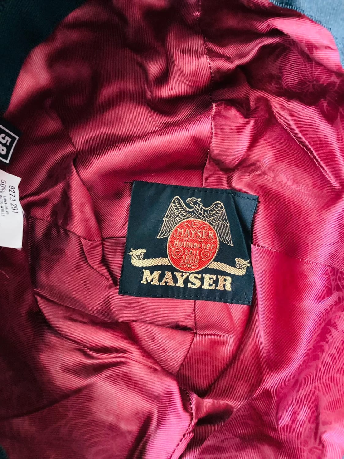 Chapeau Mayser - Laine Bordeaux - Taille 58