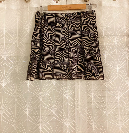 Jupe H&M Bicolore Marron et Blanc - Taille XXXS