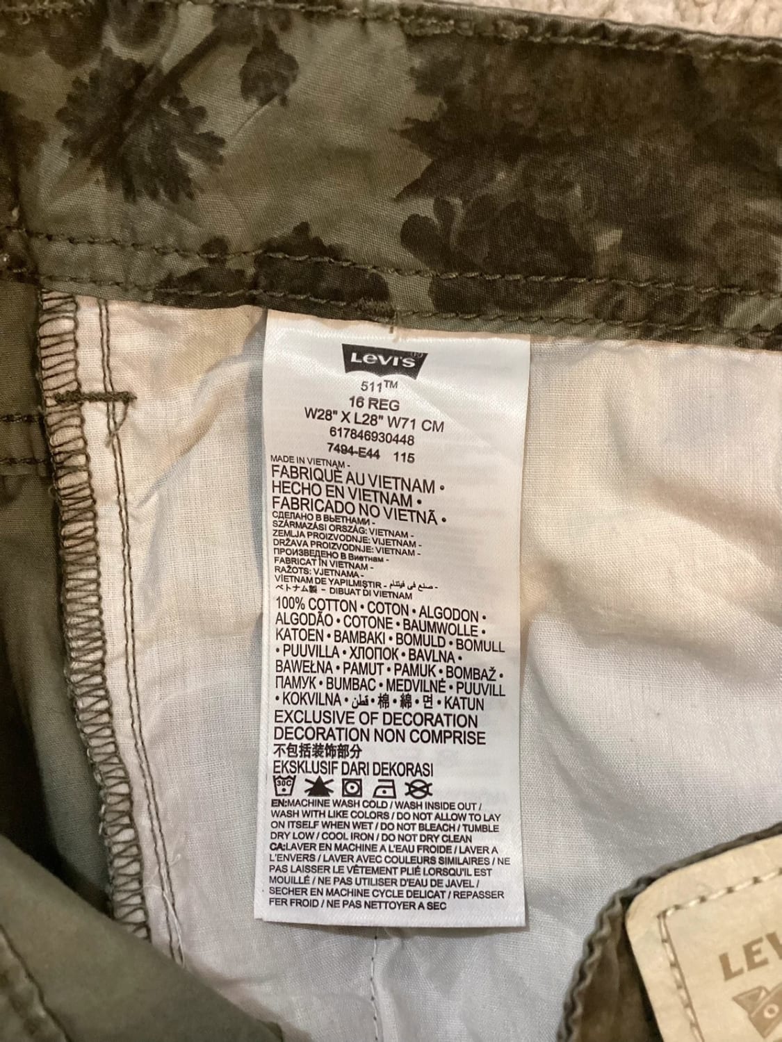 Pantalon Lévis 511 Kaki - Taille W28