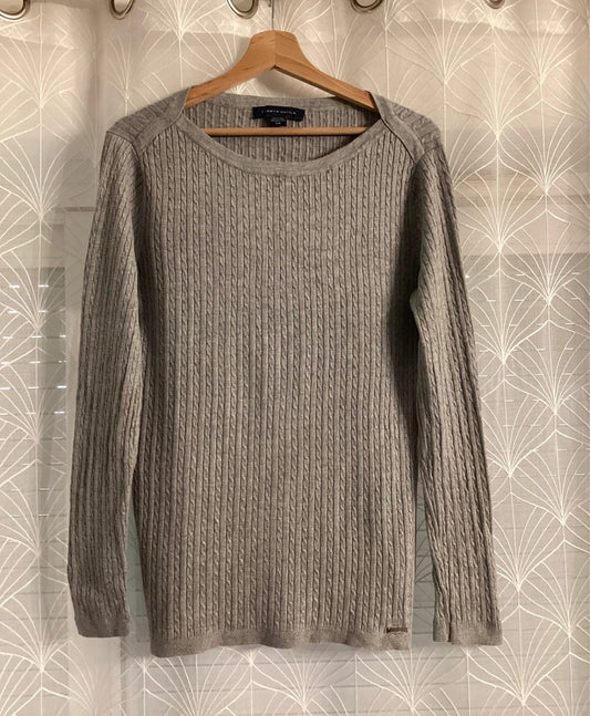 Pull Fin Torsá Tommy Hilfiger Beige Taupe Viscose/Nylon Col Rond – Femme – Taille L