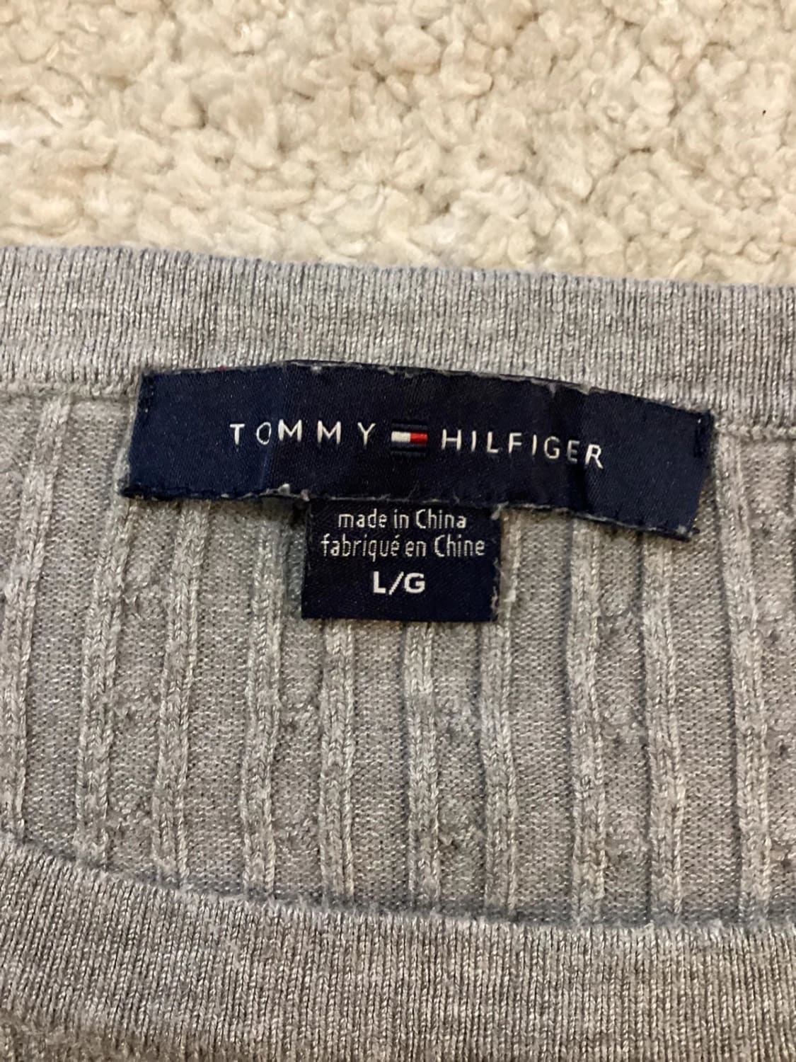 Pull Fin Torsá Tommy Hilfiger Beige Taupe Viscose/Nylon Col Rond – Femme – Taille L