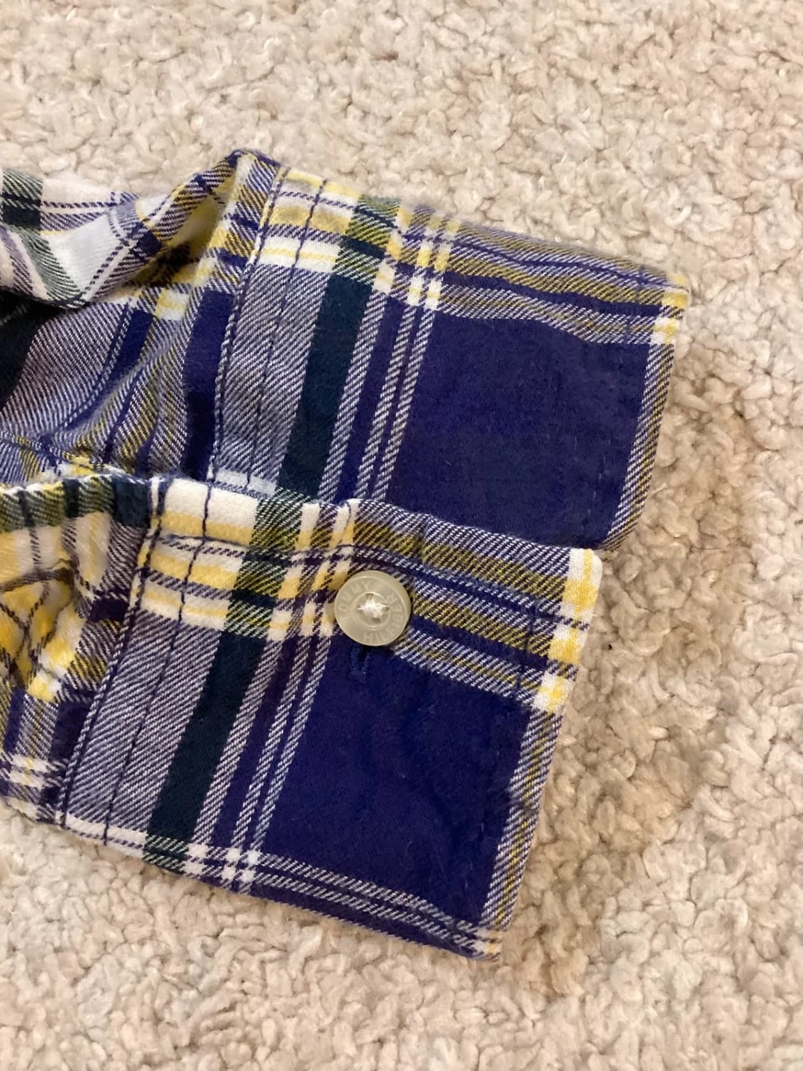 💜💛 Chemise Tommy Hilfiger Color Block - Violet, Jaune, Blanc - Taille M