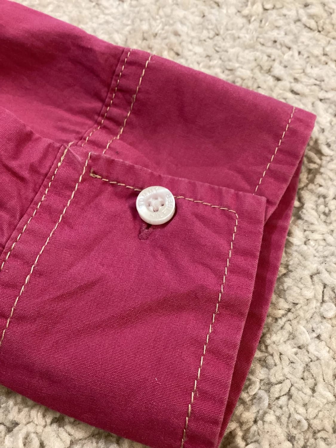 💖 Chemise Tommy Hilfiger Fuchsia Uni - Taille M - Coton