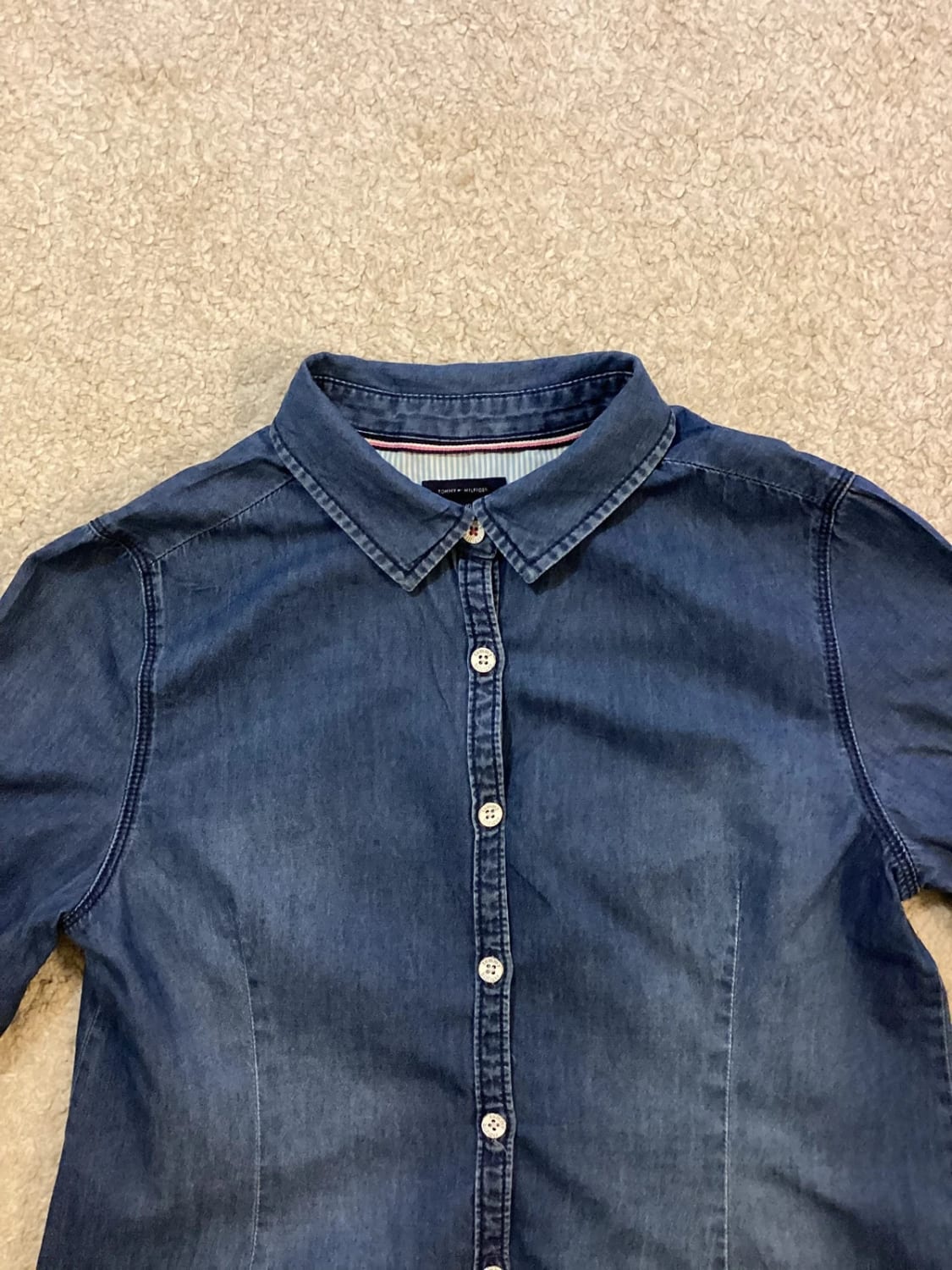 👖 Chemise Tommy Hilfiger Jeans pour Fille - Taille 12A-14A - Bleu