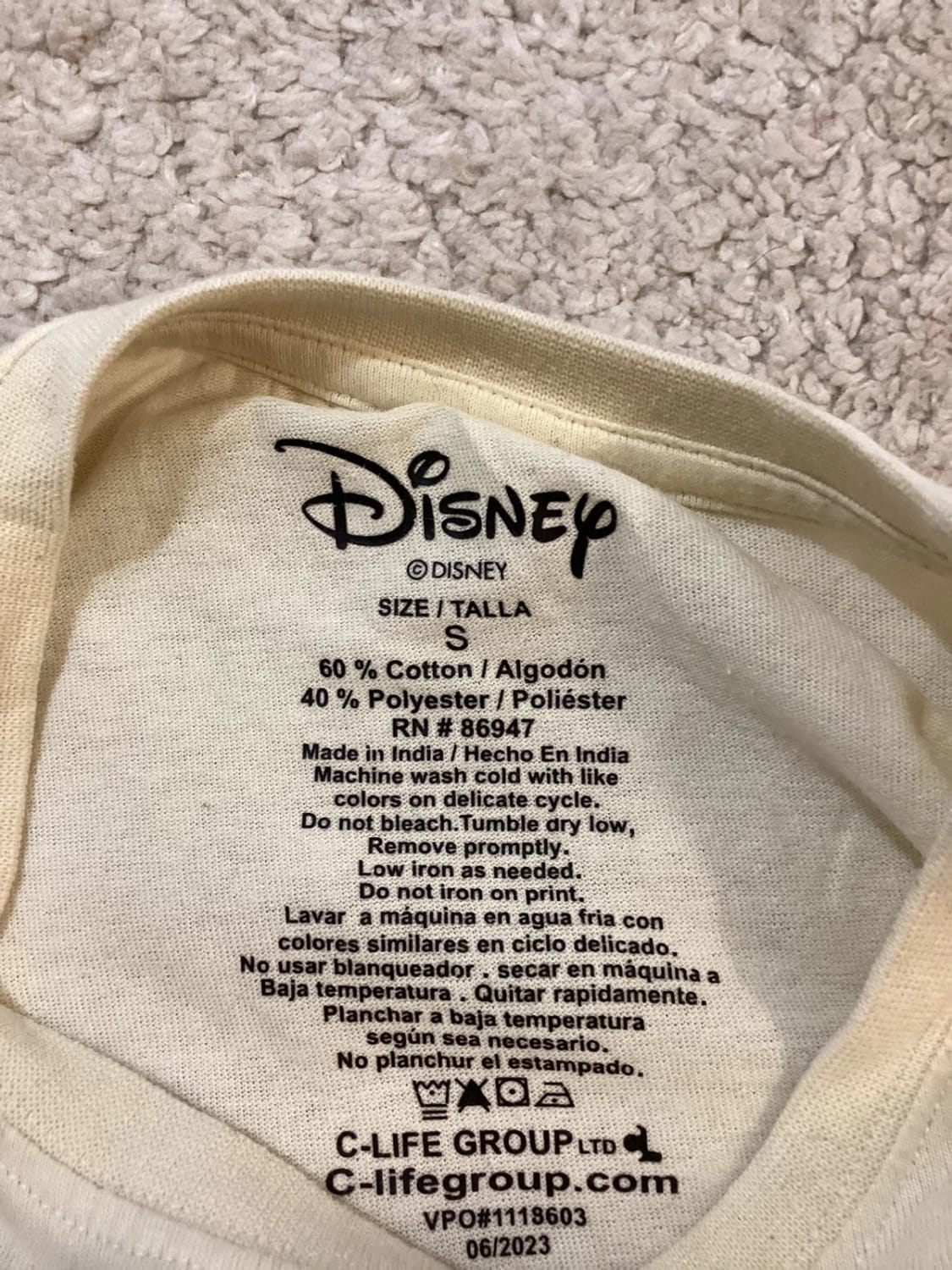 🐭 T-shirt Disney Mickey Mouse Femme - Crème - Taille S/M