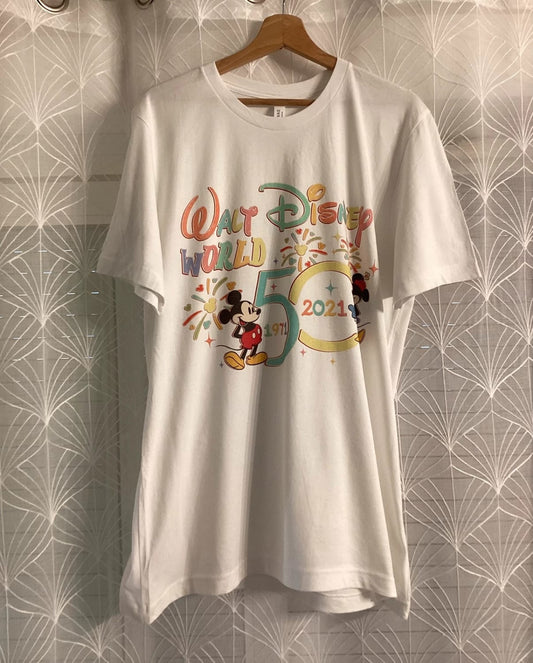 T-shirt Canvas Mickey Mouse Homme - Blanc - Taille L/G