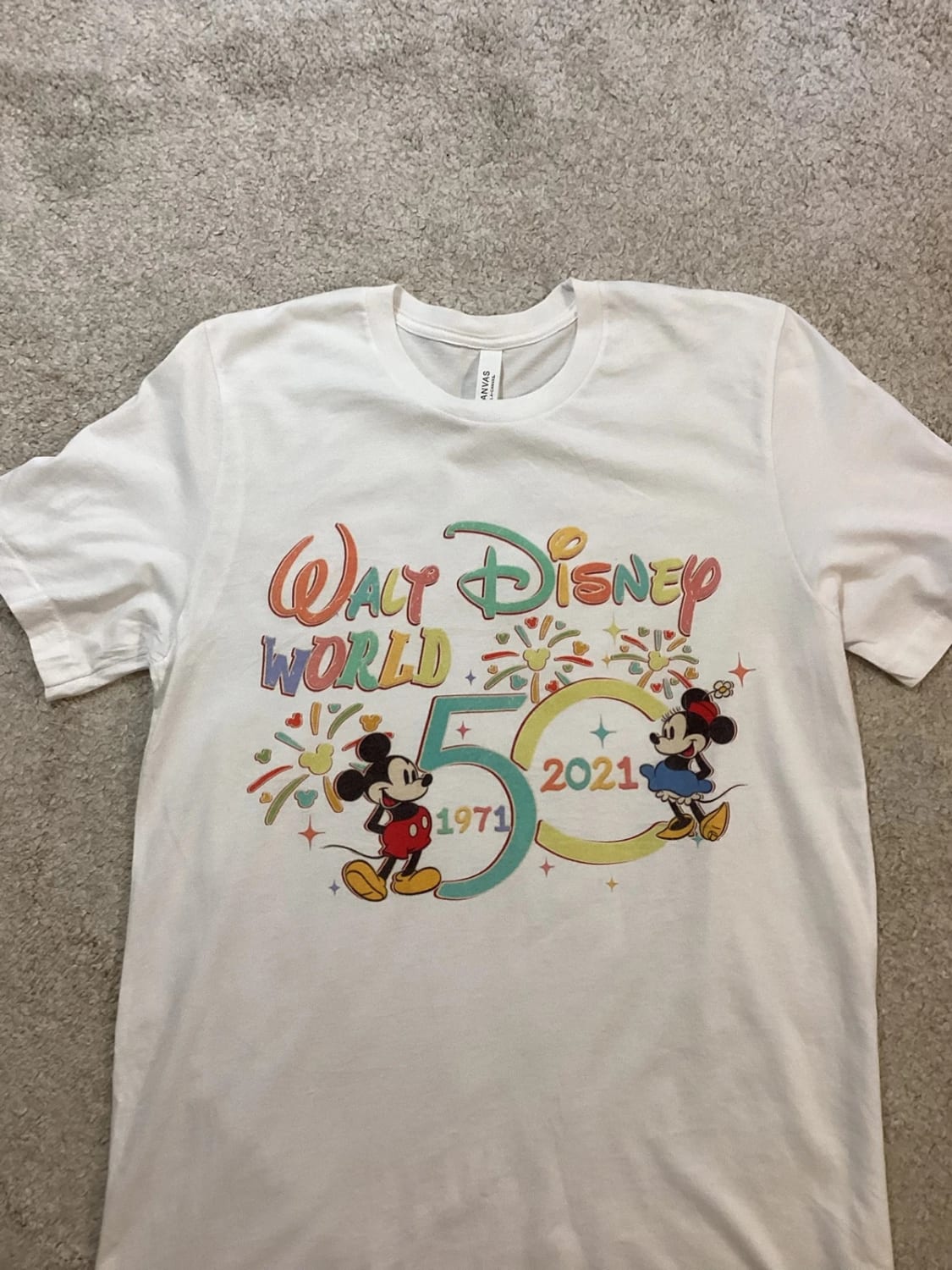 T-shirt Canvas Mickey Mouse Homme - Blanc - Taille L/G
