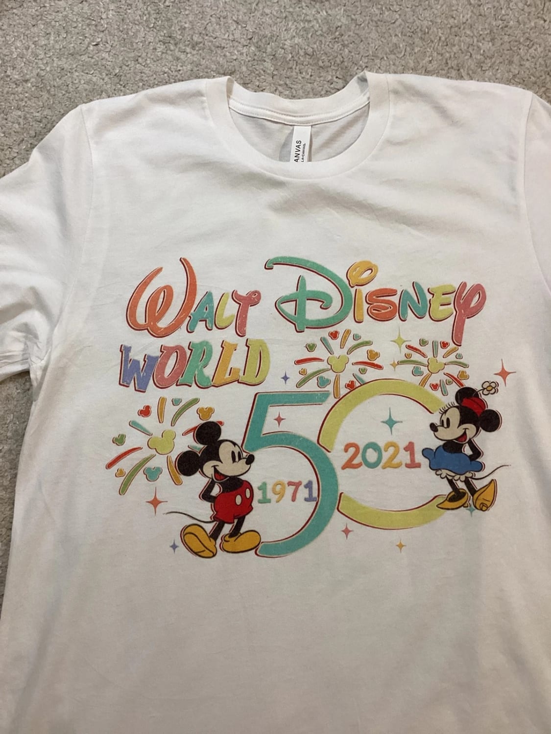 T-shirt Canvas Mickey Mouse Homme - Blanc - Taille L/G
