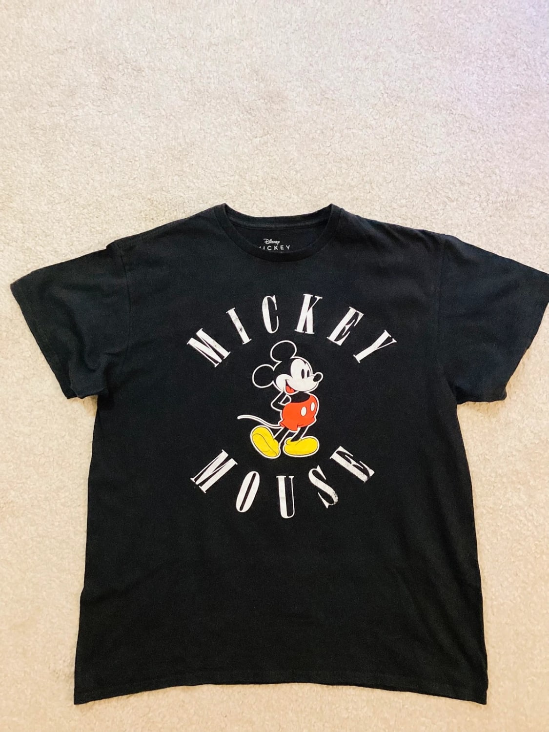 🐭 T-shirt Disney Mickey Mouse - Noir - Taille L - Coupe Courte