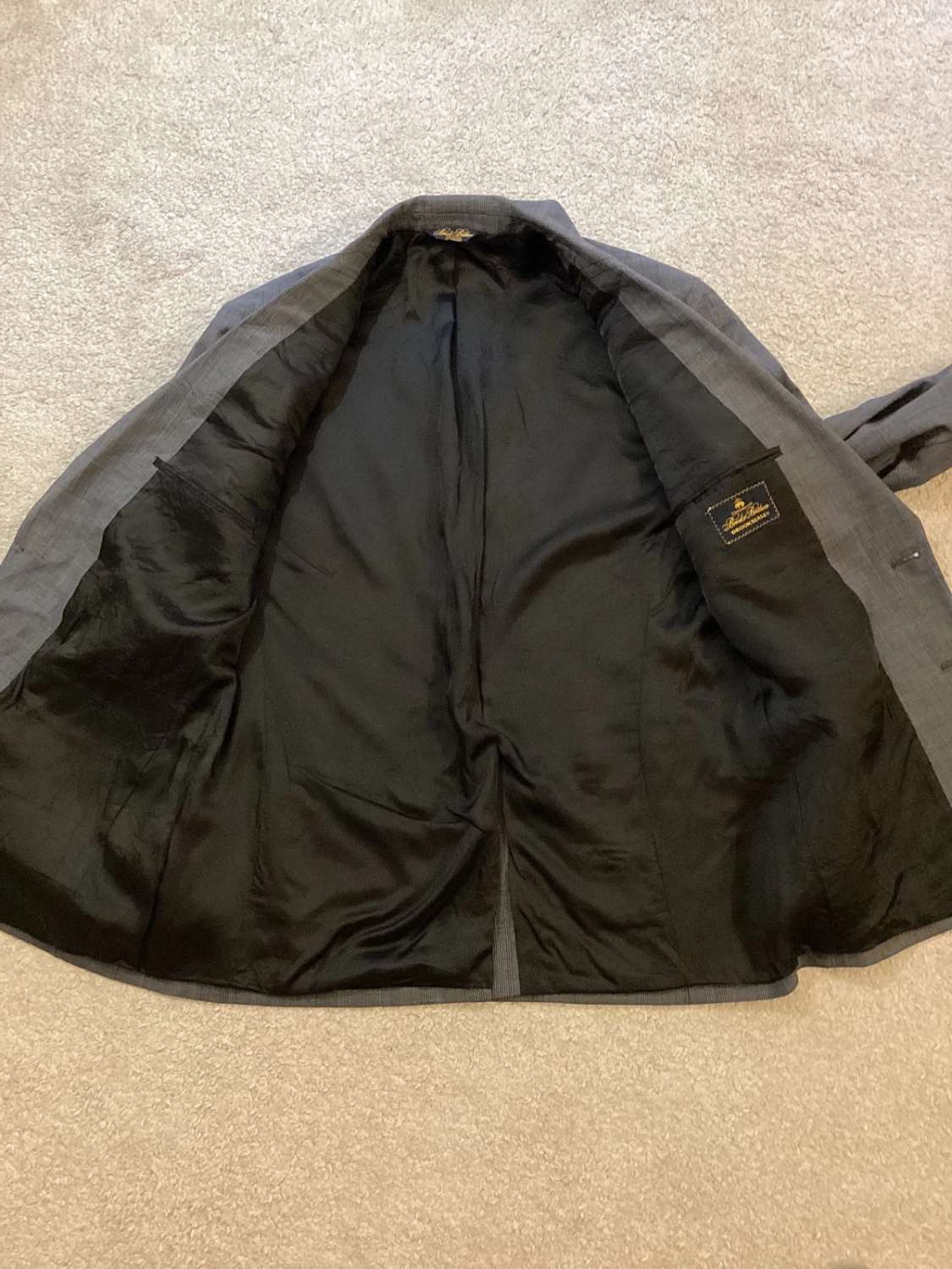 🧥 Blazer Brooks Brothers - Carreaux Gris - Taille L(42S) - Laine/Lycra