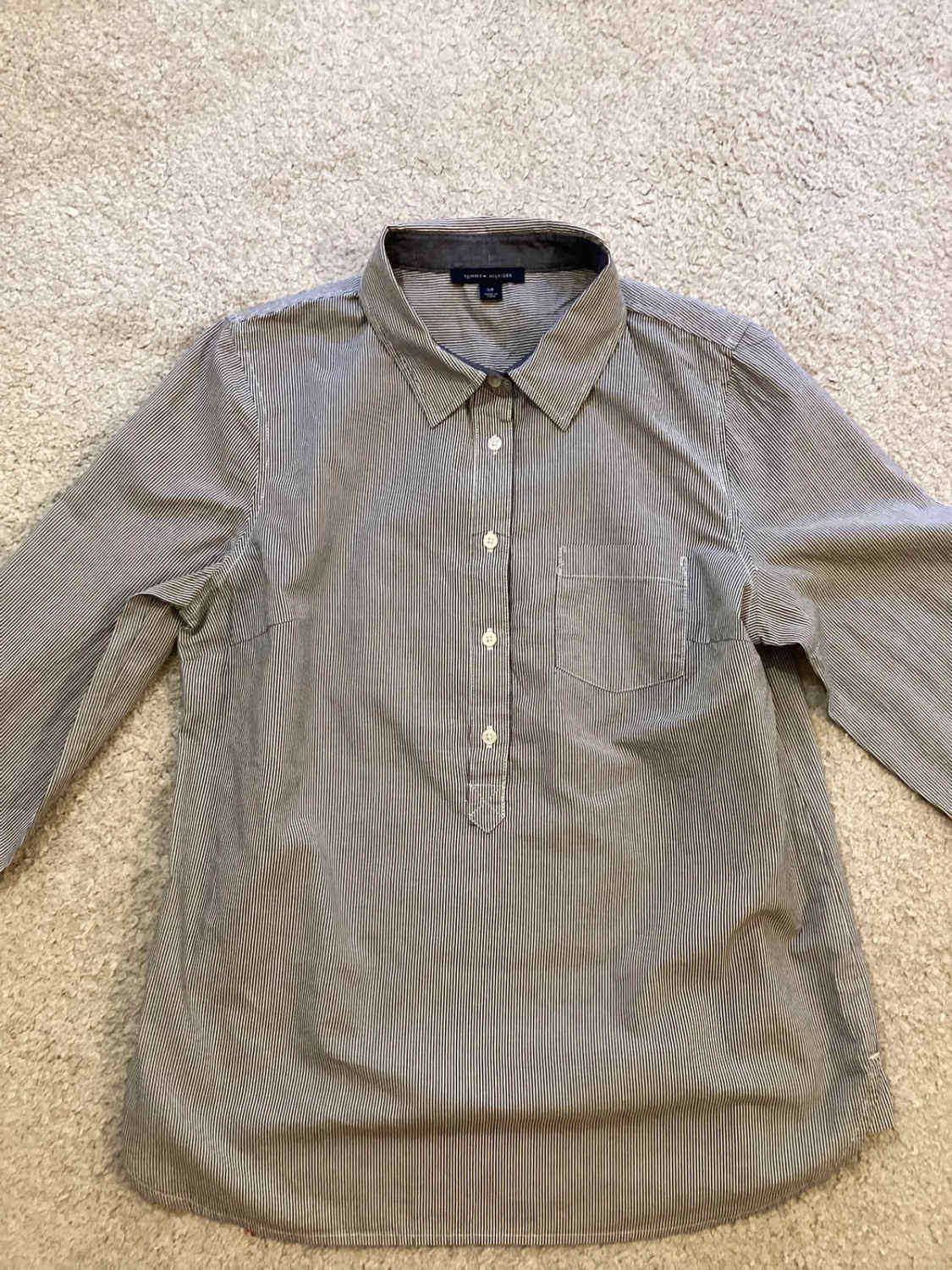 Camicia Tommy Hilfiger a Righe Bianco & Grigio - S/P