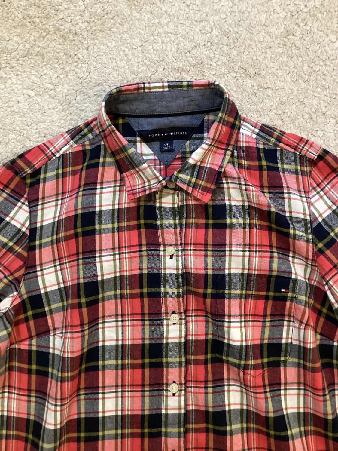 🌈 Chemise Tommy Hilfiger Carreaux Multicolore Sombre - S/P