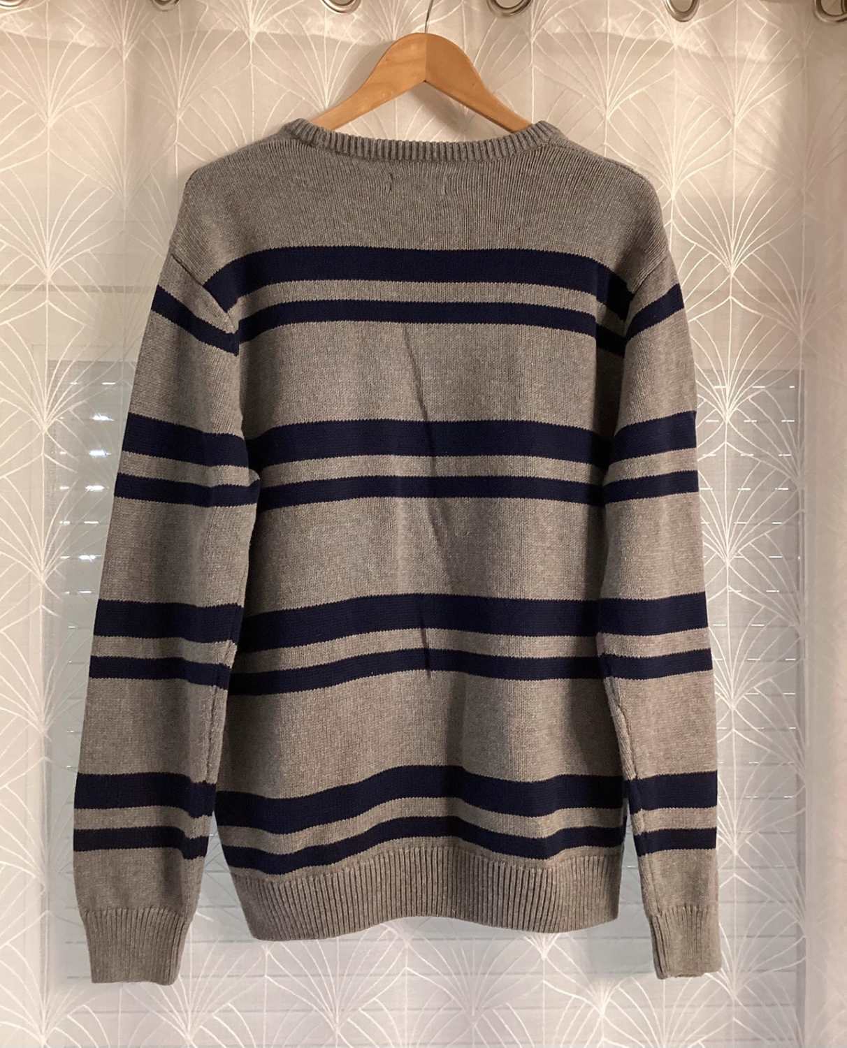 🧶 Sweat Chaps Homme à Rayures - Gris & Marine - Taille L/G