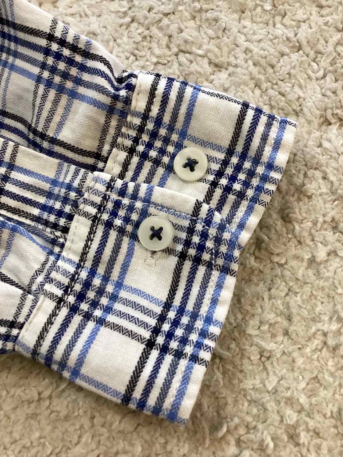 👔 Chemise Club Room Homme - Slim Fit - Carreaux - Blanc/Bleu/Marine