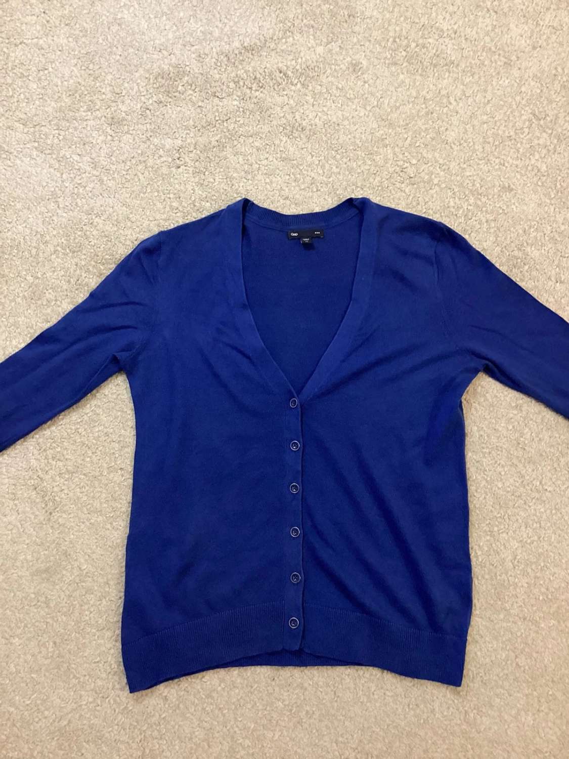 💙 Cardigan Gap Femme Col V - Bleu - Taille XS - Coton