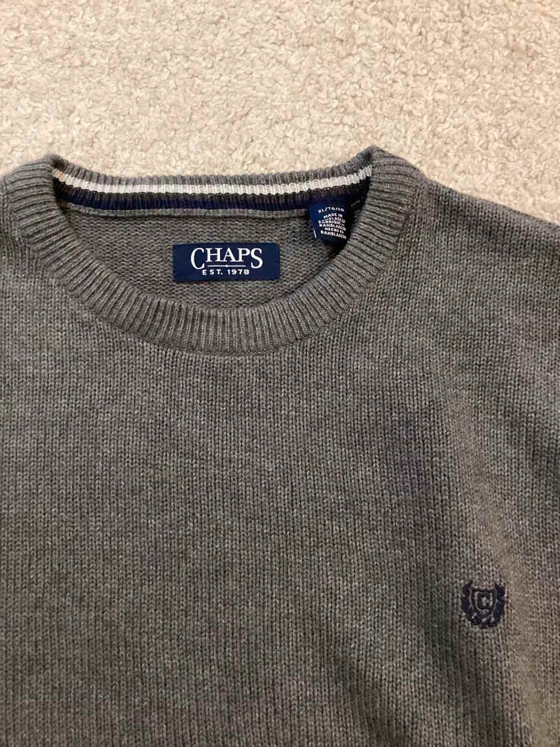 Sweat Chaps Homme - Gris Uni - XLTG - Coton