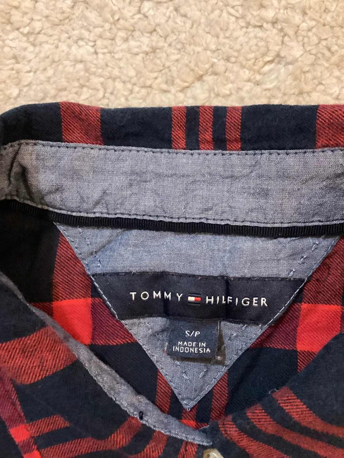 🍷🔵 Chemise Tommy Hilfiger Flanelle - Carreaux Marines & Bordeaux - S/P