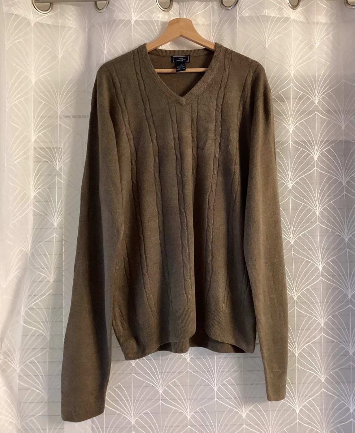 Sweat Dockers Homme Col V - Kaki - Taille L/G - Acrylique
