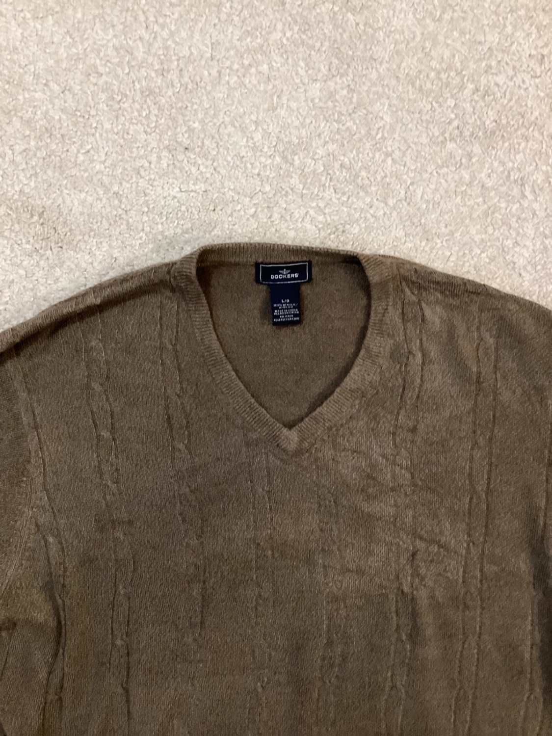 Sweat Dockers Homme Col V - Kaki - Taille L/G - Acrylique