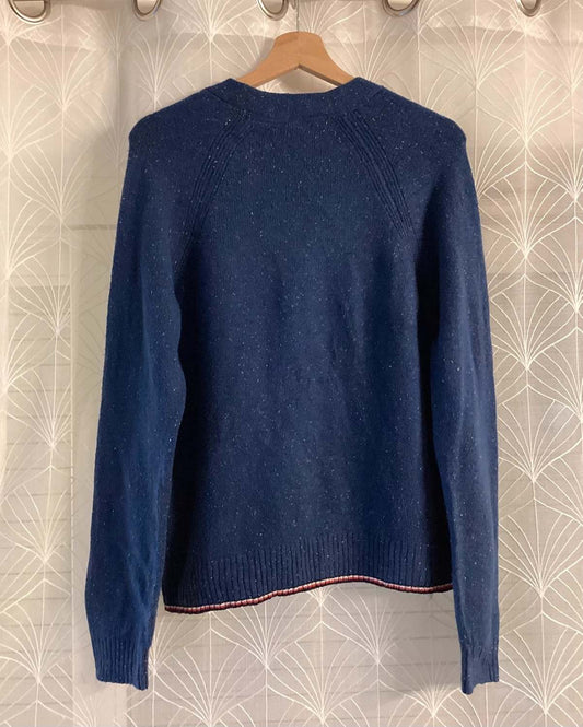 🔷 Sweat Tommy Hilfiger Femme Col V - Bleu - Taille S/P