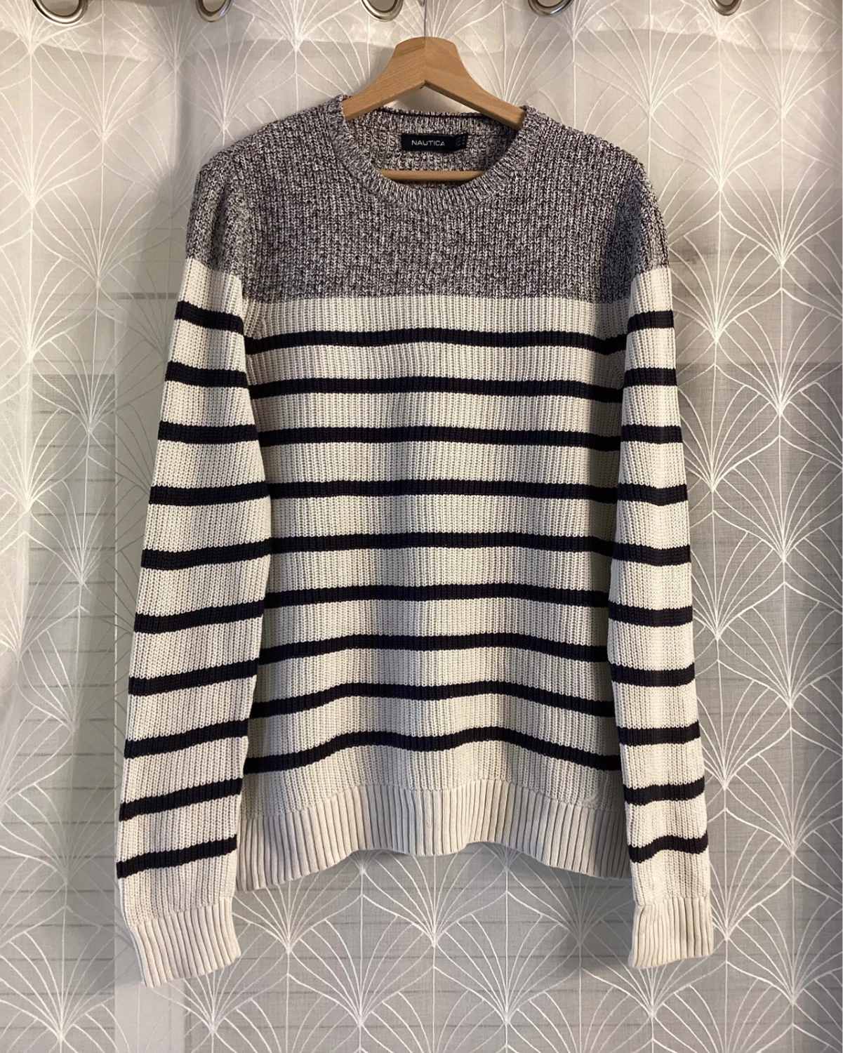 Sweat Nautica Femme - Blanc & Gris - Taille M - Coton