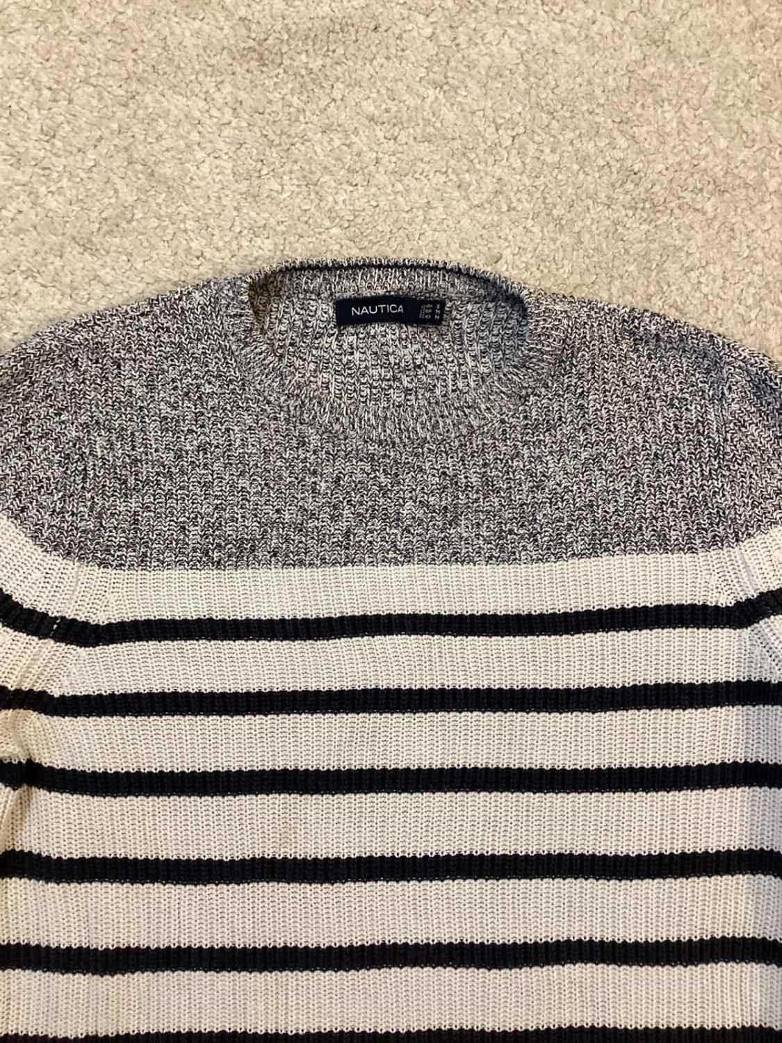 Sweat Nautica Femme - Blanc & Gris - Taille M - Coton