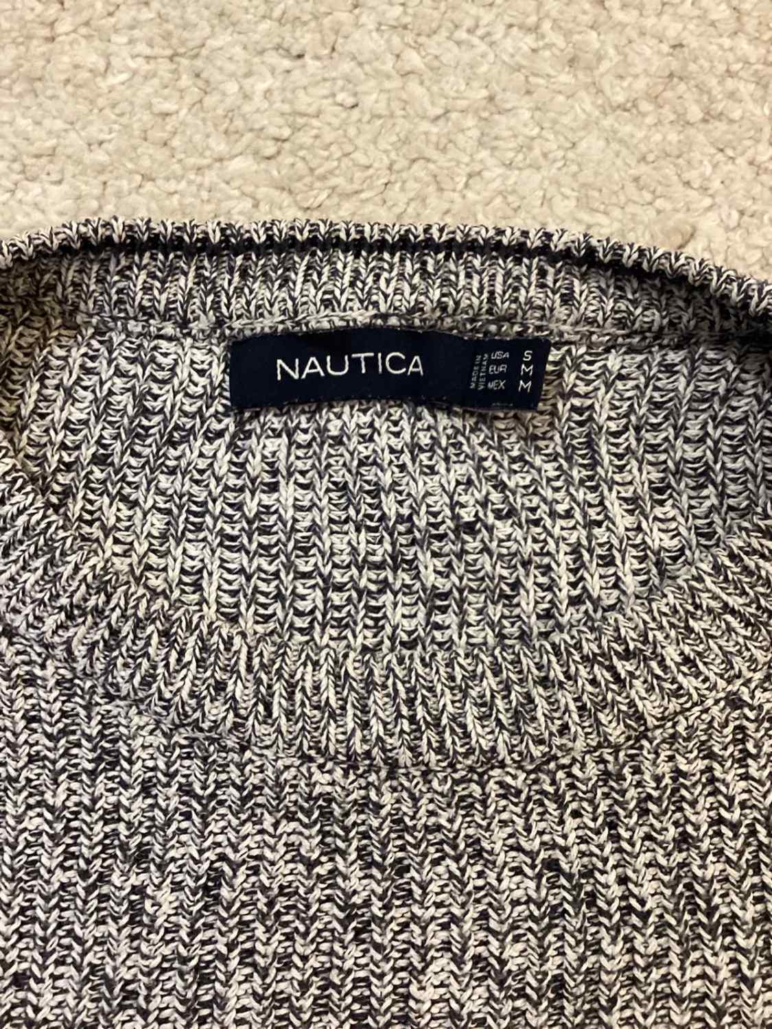 Sweat Nautica Femme - Blanc & Gris - Taille M - Coton