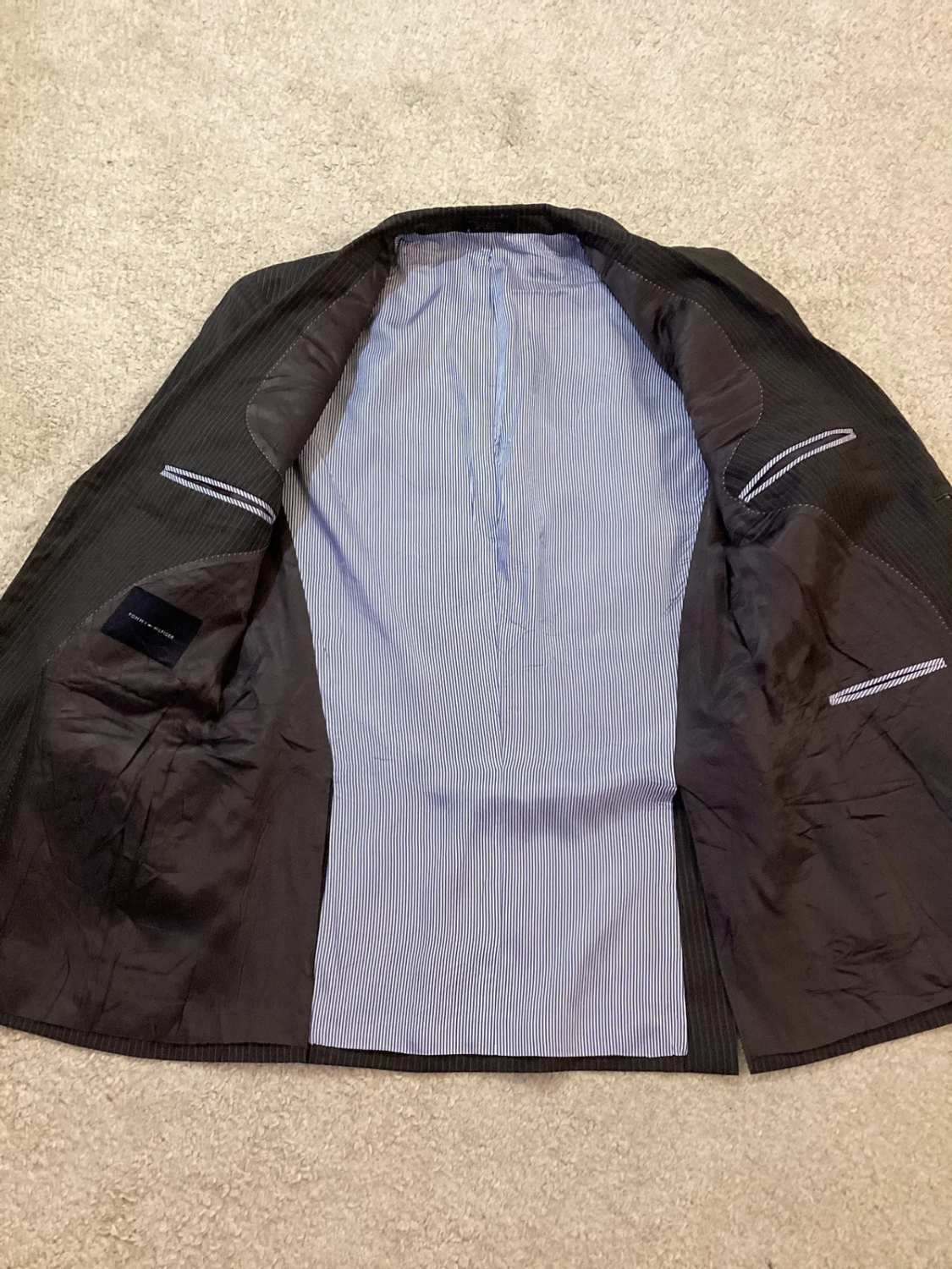 Blazer Tommy Hilfiger Homme - Rayures Gris - Taille S - Laine