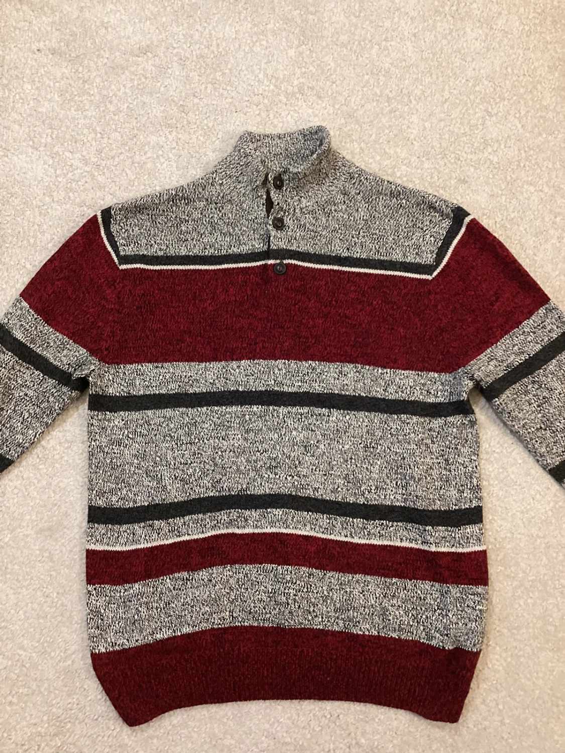 🟥⬛ Sweat Chaps Homme à Rayures - Gris/Rouge/Noir - Taille L/G