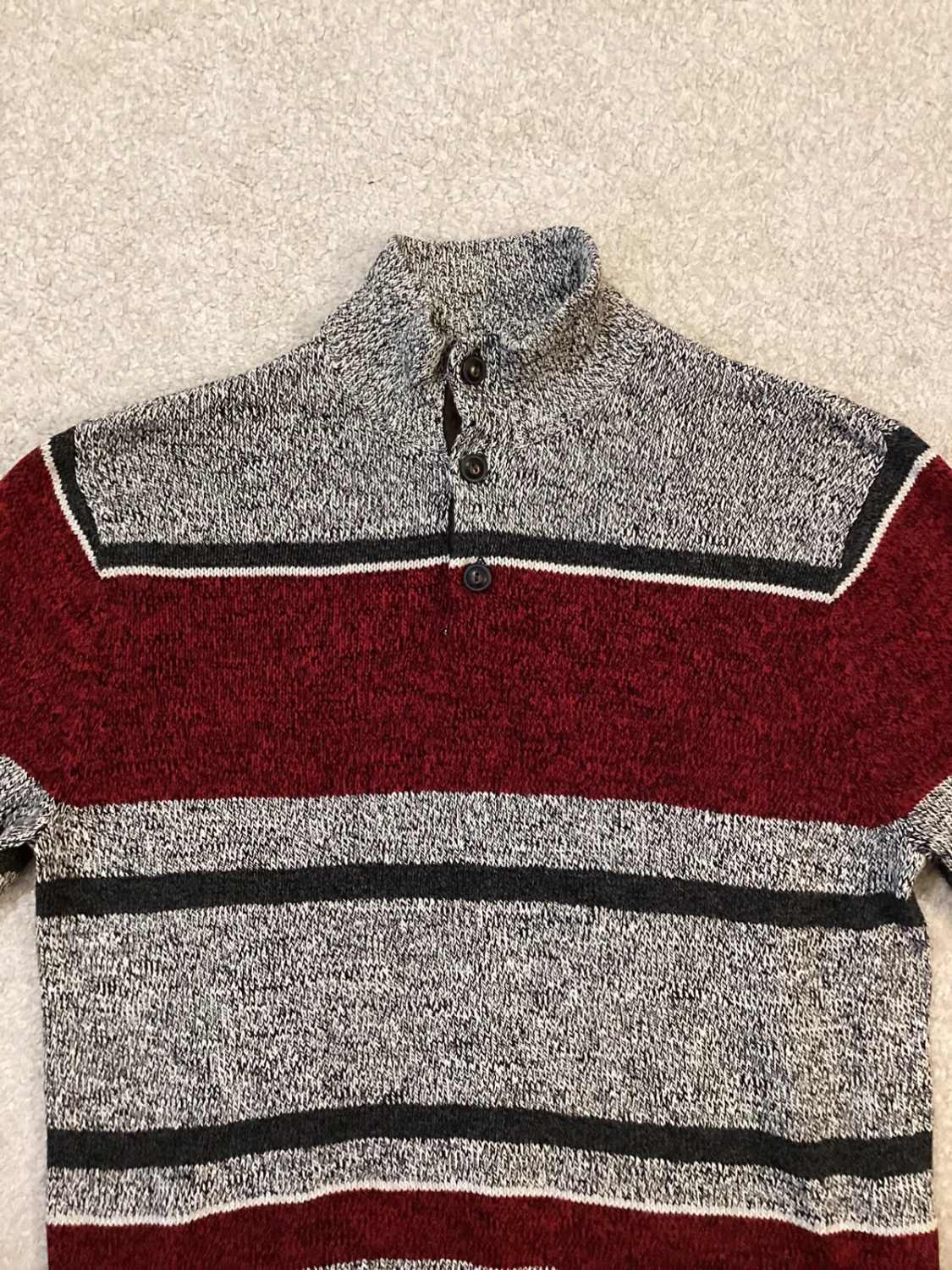 🟥⬛ Sweat Chaps Homme à Rayures - Gris/Rouge/Noir - Taille L/G