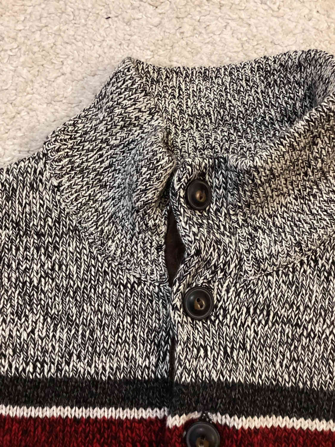 🟥⬛ Sweat Chaps Homme à Rayures - Gris/Rouge/Noir - Taille L/G