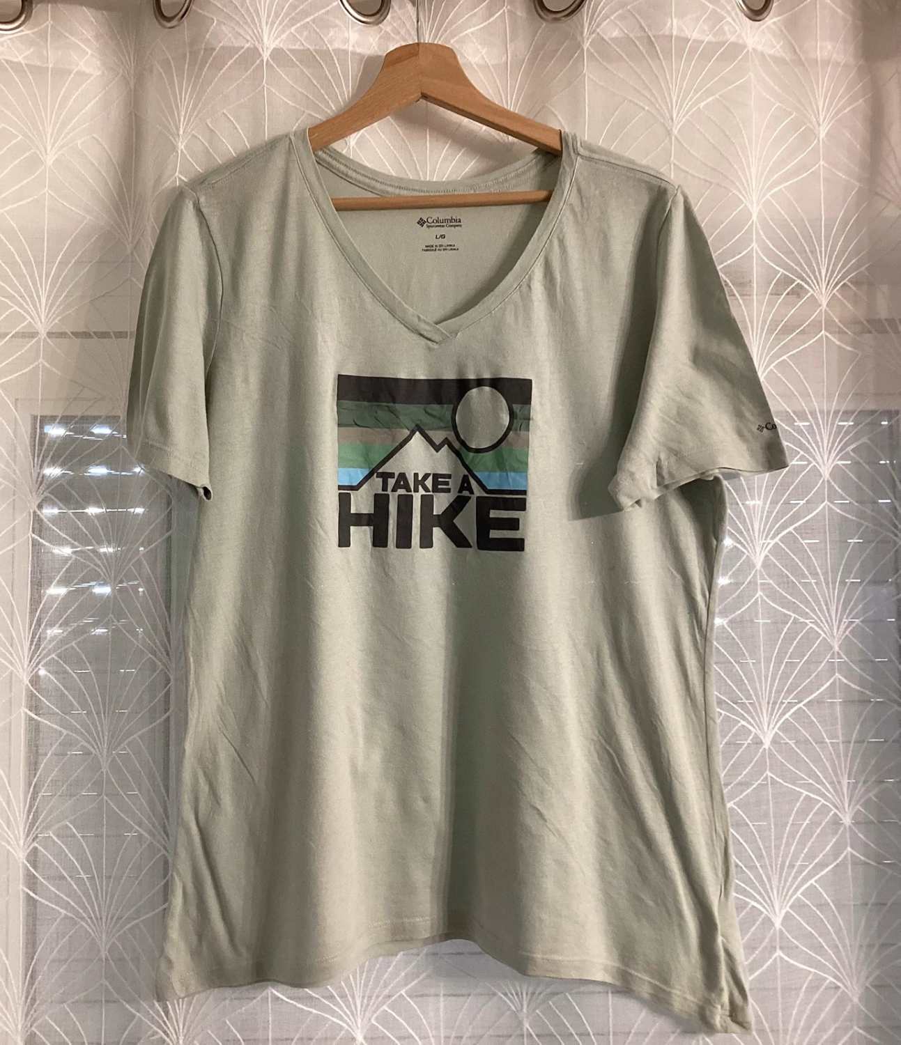 T-shirt Columbia Femme Col V - Vert - Taille L/G