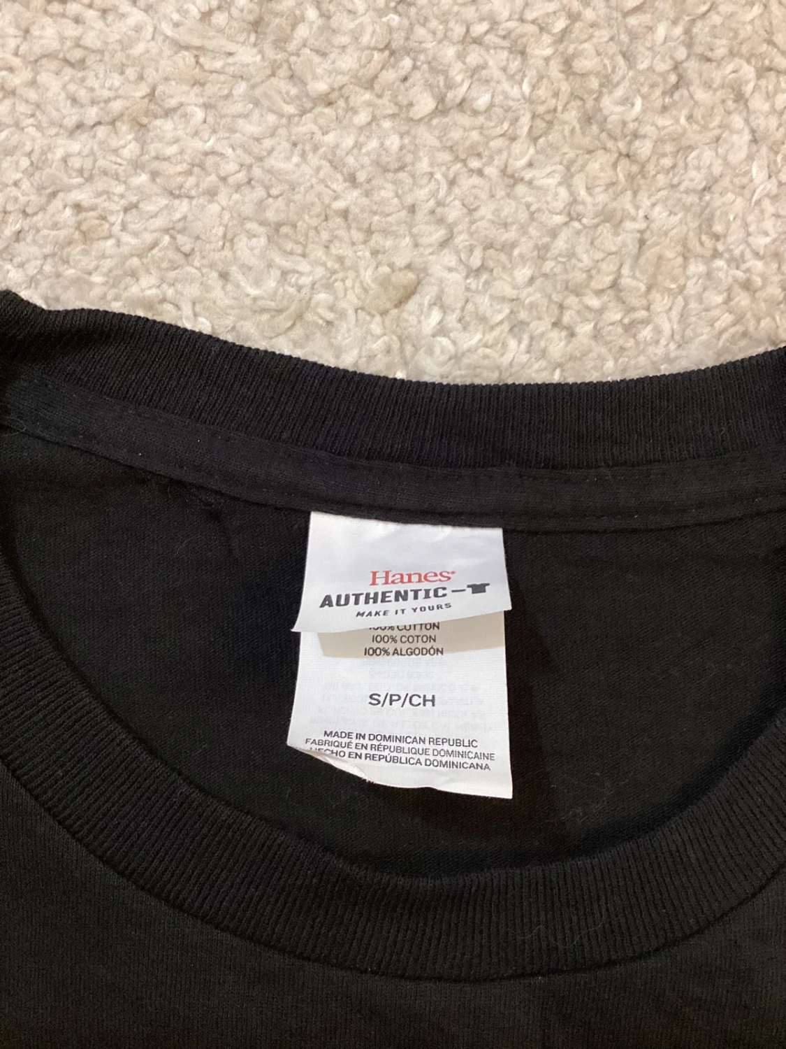 🖤 T-shirt Hanes Femme - Noir - Taille S - Coton