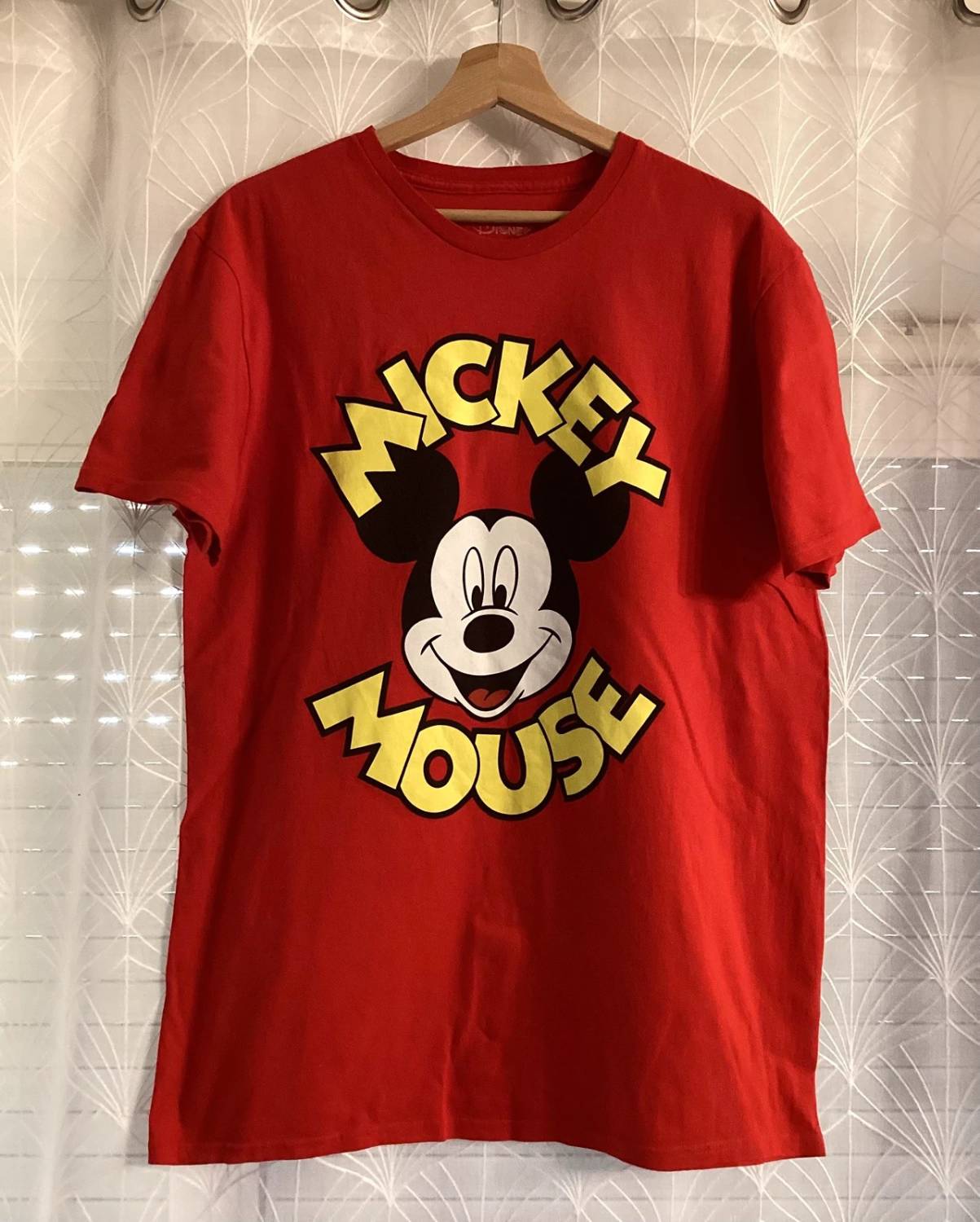 🐭 T-shirt Disney Homme - Mickey Mouse Rouge - Taille L - Coton