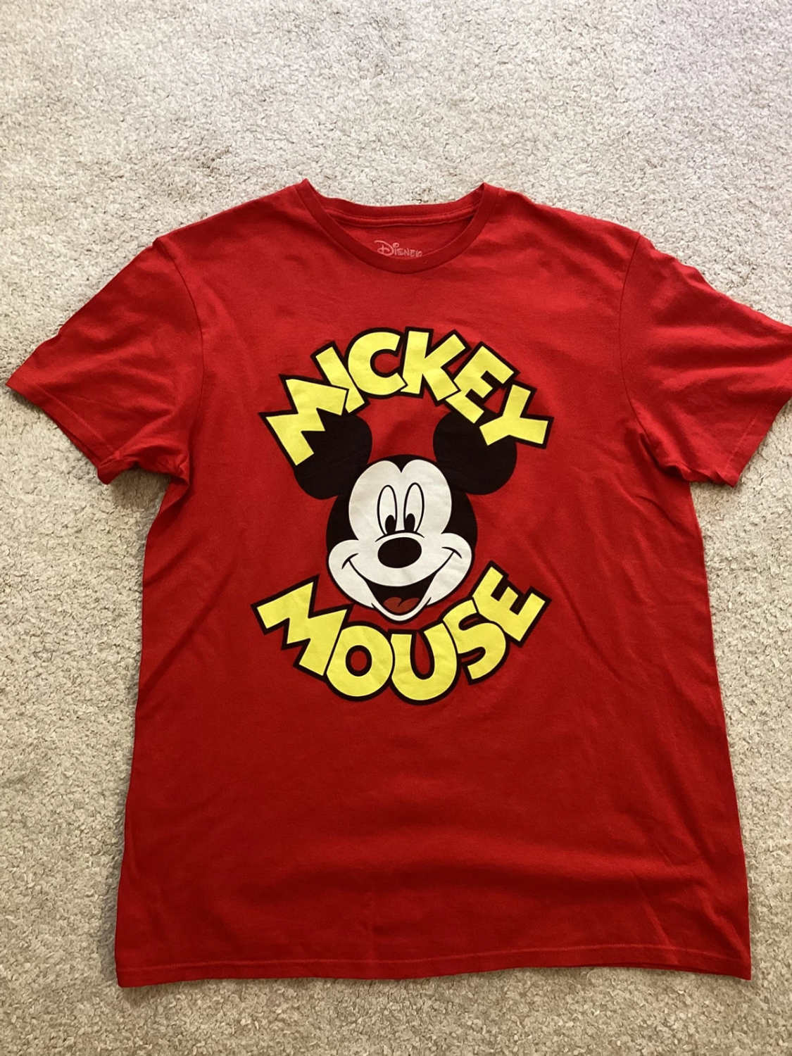 🐭 T-shirt Disney Homme - Mickey Mouse Rouge - Taille L - Coton