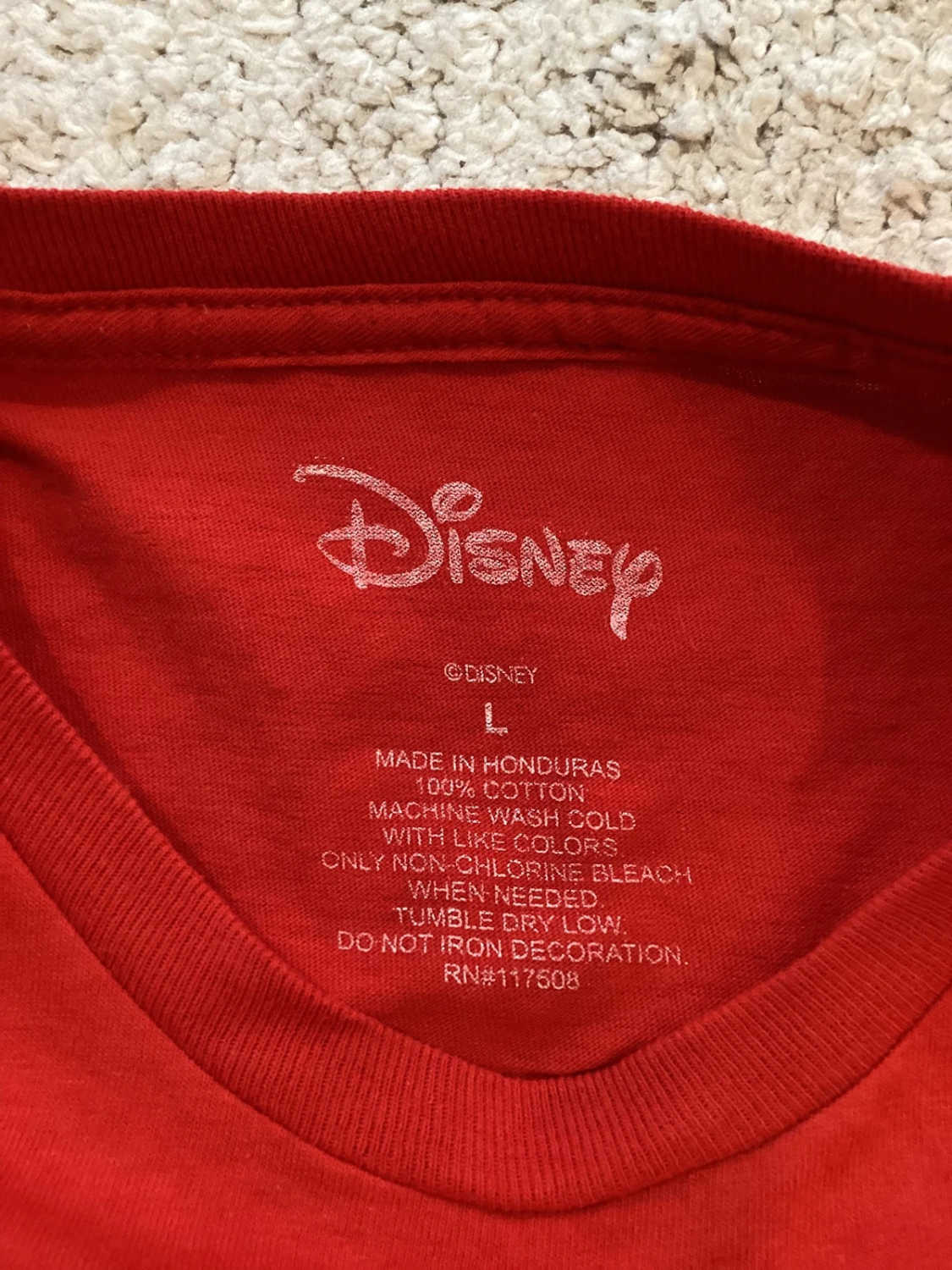 🐭 T-shirt Disney Homme - Mickey Mouse Rouge - Taille L - Coton