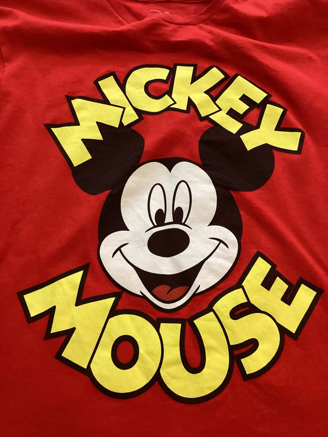 🐭 T-shirt Disney Homme - Mickey Mouse Rouge - Taille L - Coton